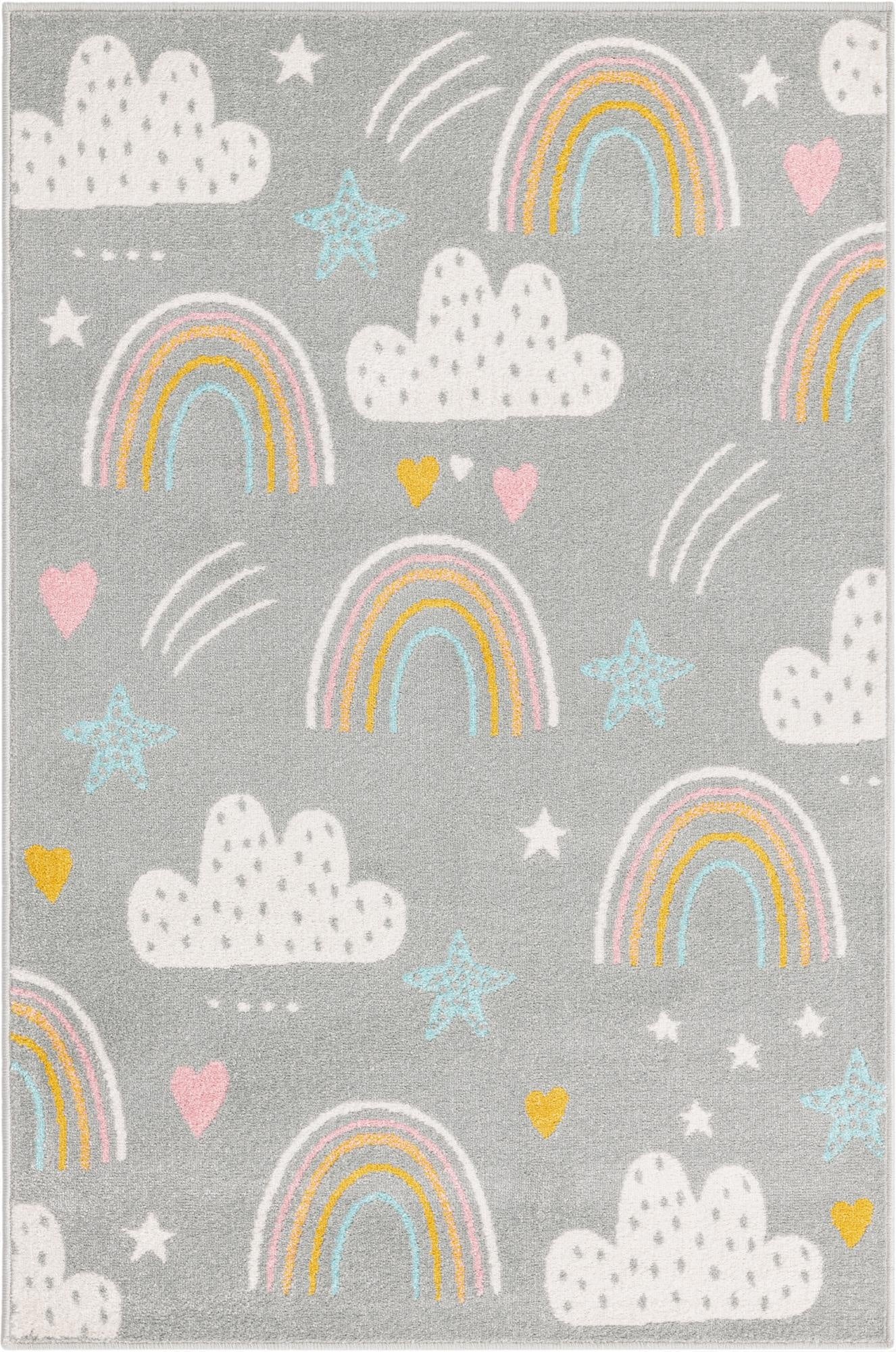 4' x 6' Clouds and Rainbows Whimsy Kids Rug