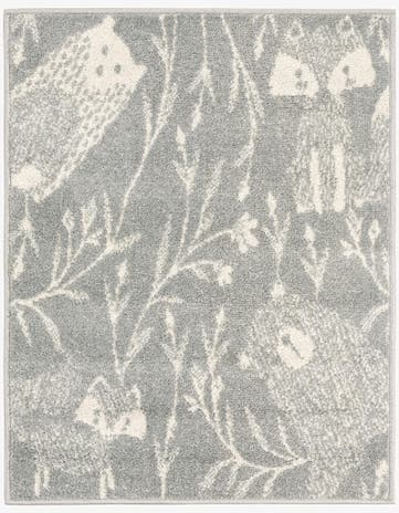 Gray Animals Whimsy Kids Rug