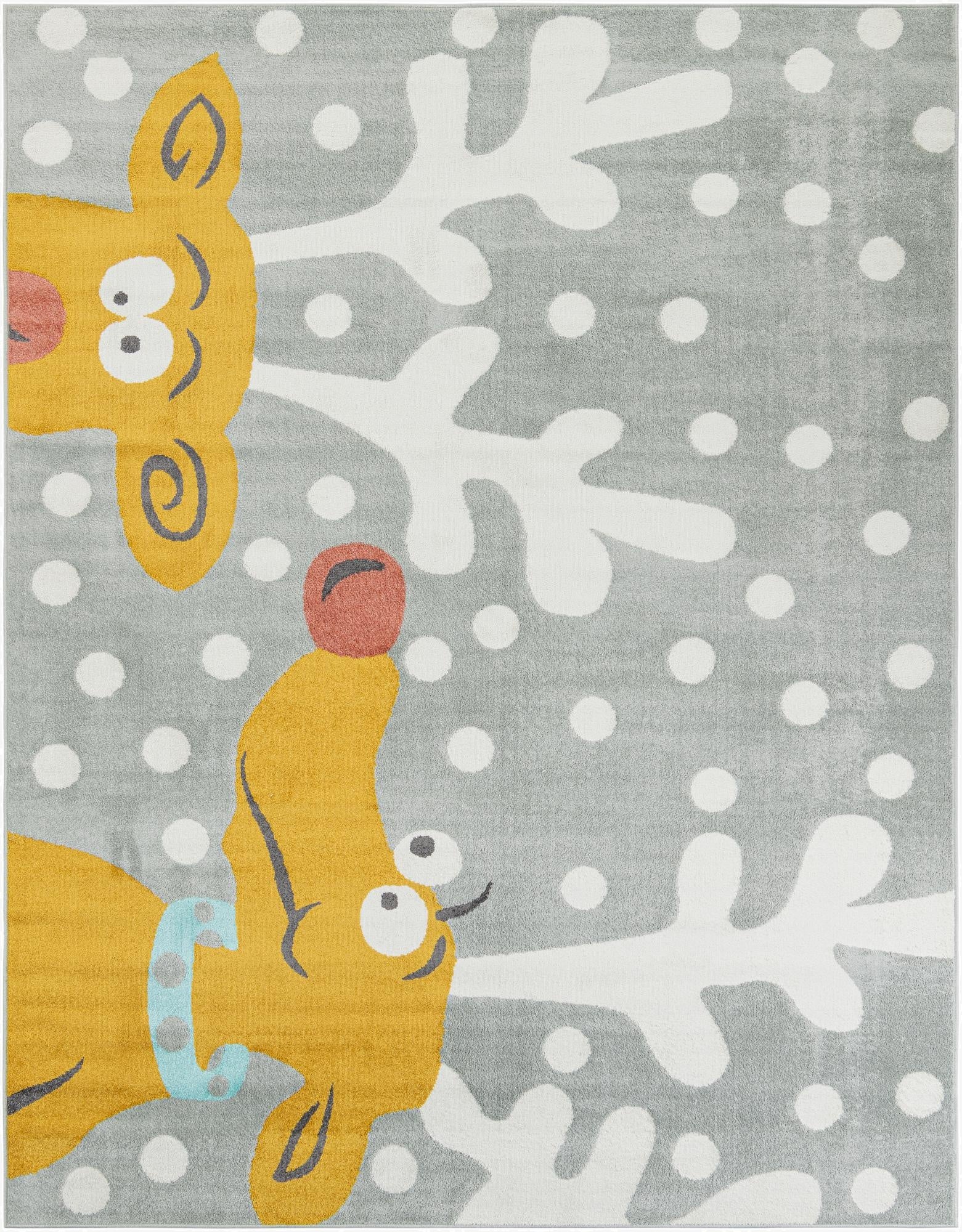 7' 10 x 10' Reindeer Whimsy Kids Rug