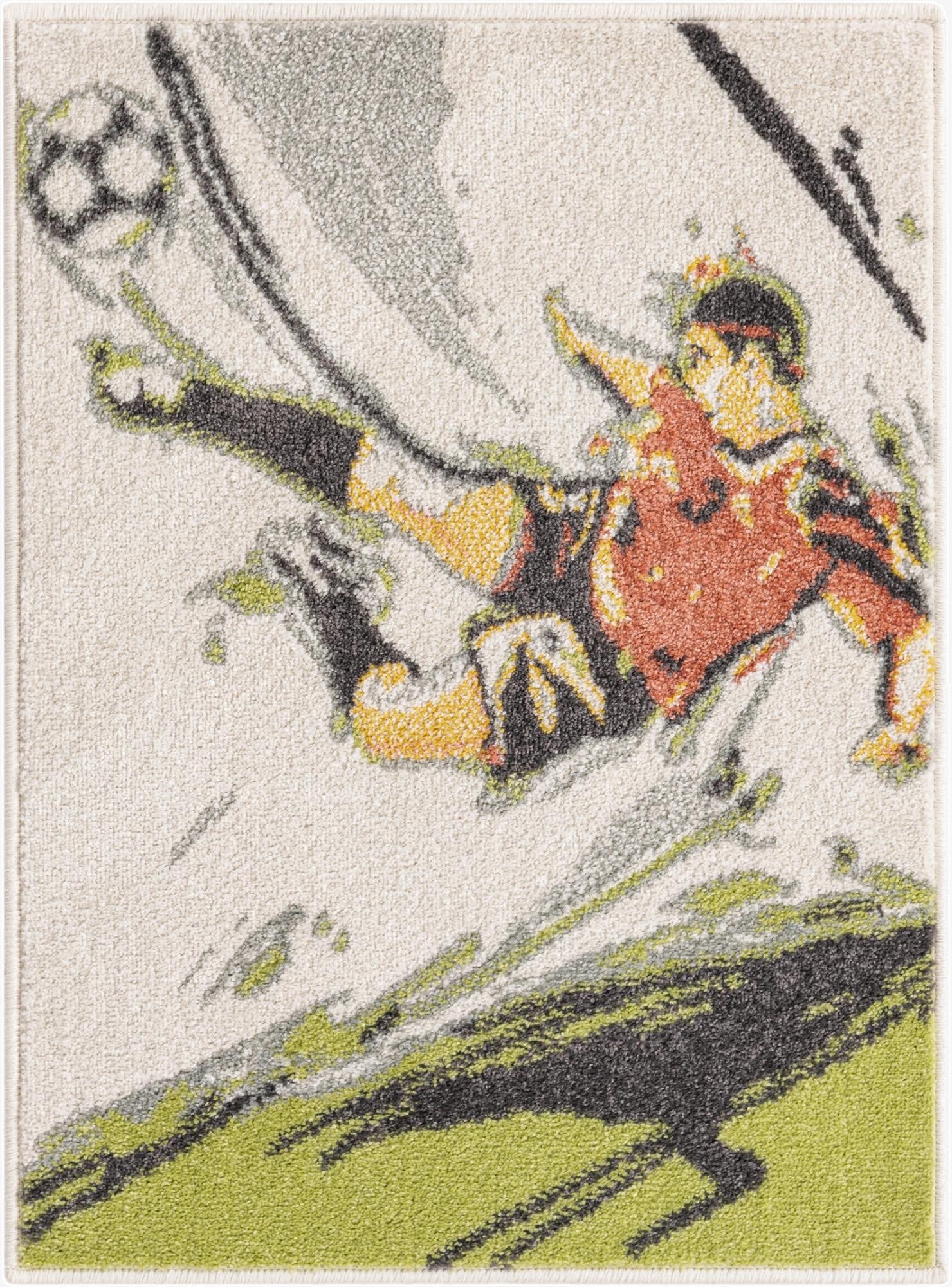 2' 2 x 3' Soccer Player Whimsy Kids Rug