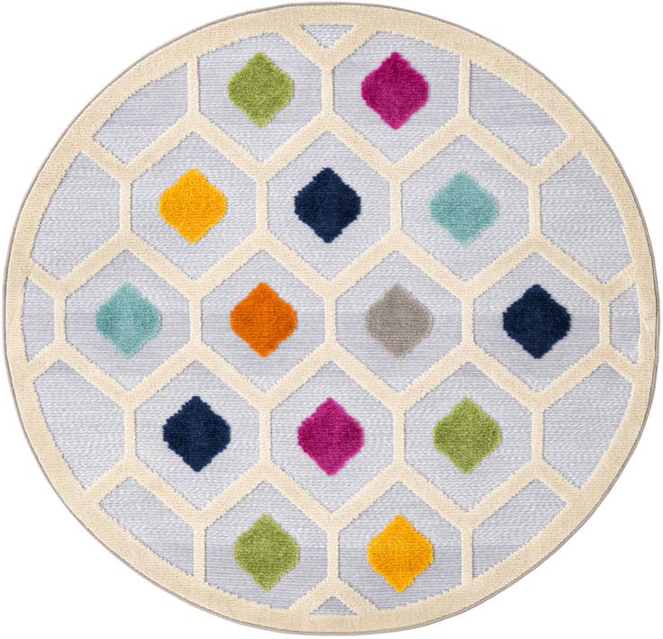 Detail image of 5' 3 x 5' 3 Easy-Clean Aruba Indoor / Outdoor Round Rug