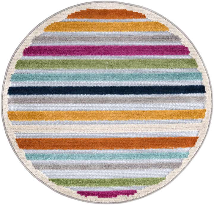 3' 3 x 3' 3 Easy-Clean Aruba Indoor / Outdoor Round Rug