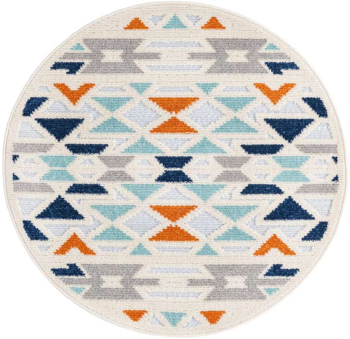 3' 3 x 3' 3 Easy-Clean Aruba Indoor / Outdoor Round Rug