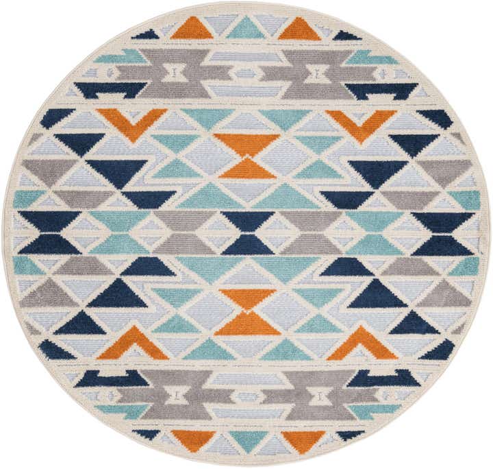 5' 3 x 5' 3 Easy-Clean Aruba Indoor / Outdoor Round Rug