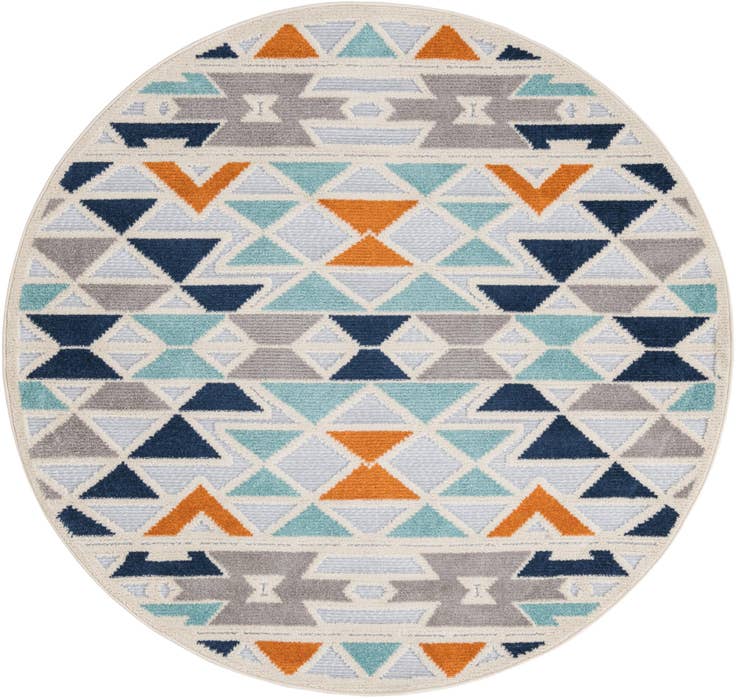 Detail image of 5' 3 x 5' 3 Easy-Clean Aruba Indoor / Outdoor Round Rug