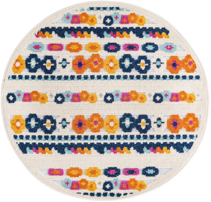 Detail image of 3' 3 x 3' 3 Easy-Clean Aruba Indoor / Outdoor Round Rug