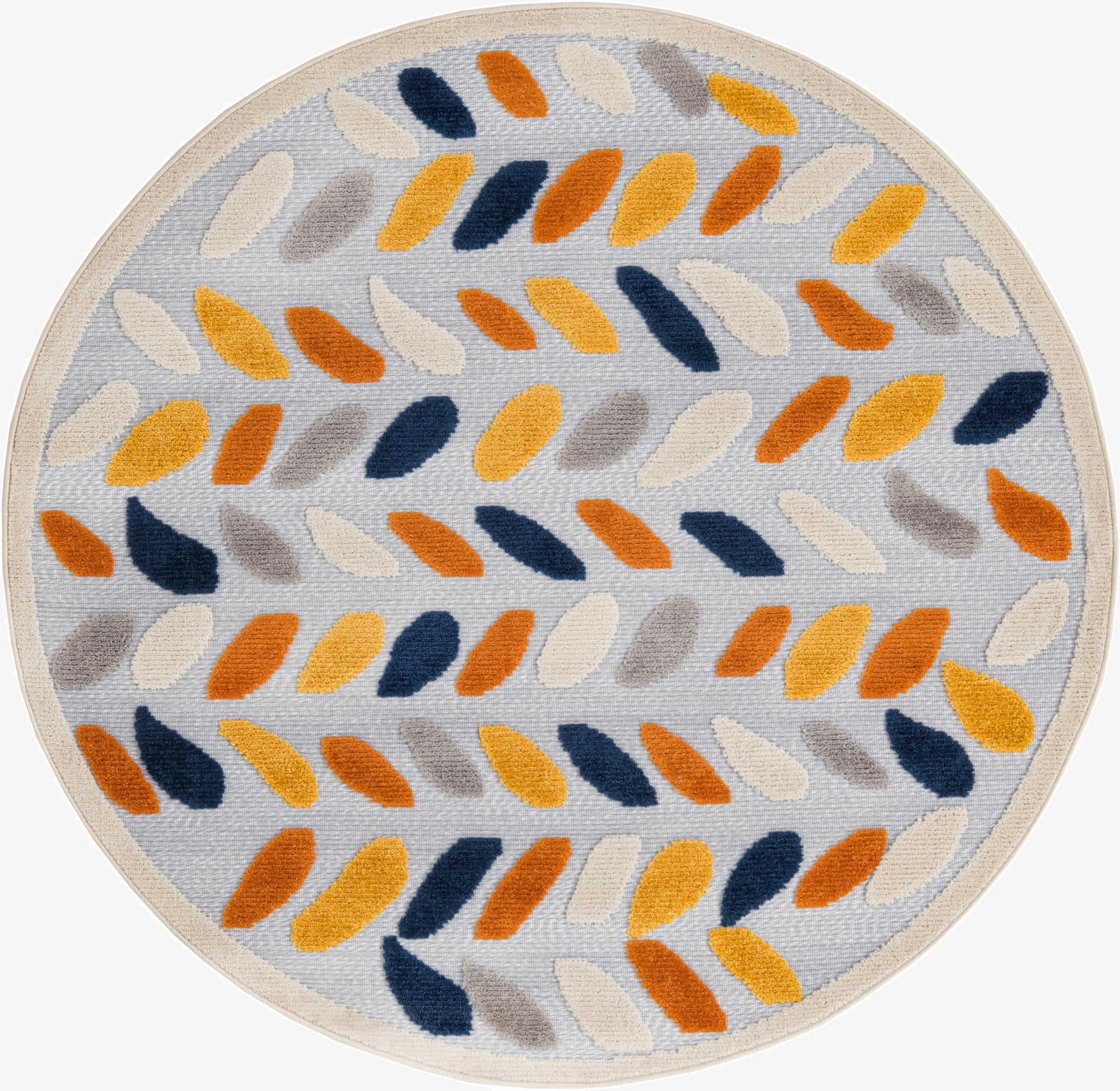 5' 3 x 5' 3  Washable Aruba Indoor / Outdoor Round Rug
