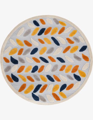 5' 3 x 5' 3 Easy-Clean Aruba Indoor / Outdoor Round Rug