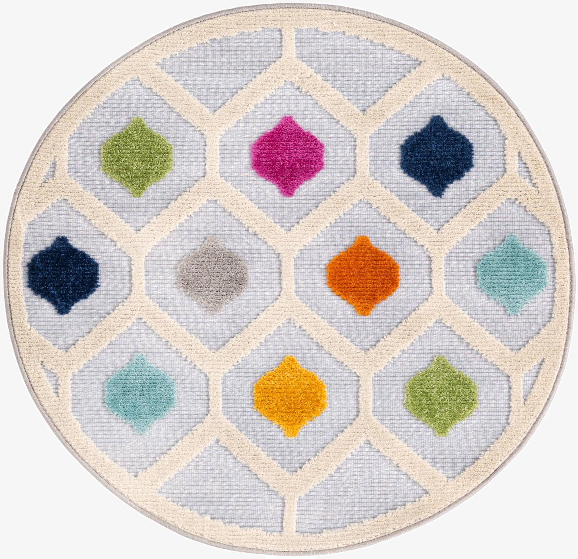 3' 3 x 3' 3  Washable Aruba Indoor / Outdoor Round Rug