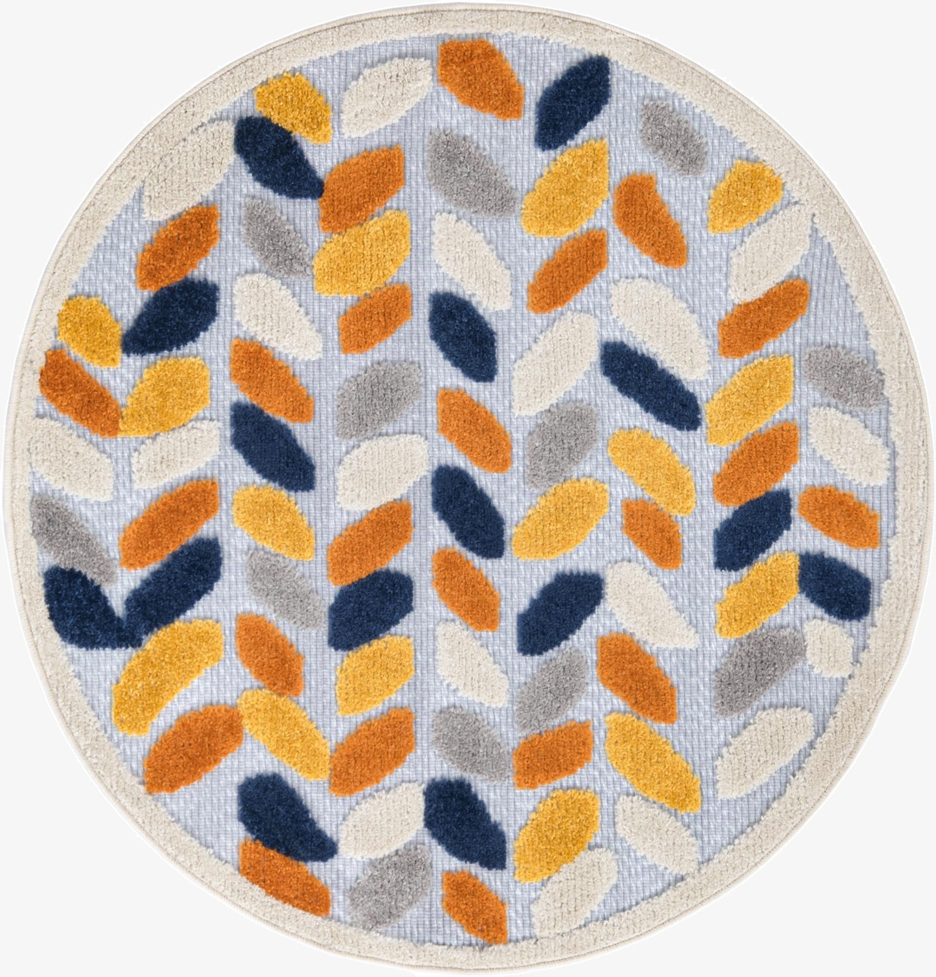 3' 3 x 3' 3  Washable Aruba Indoor / Outdoor Round Rug