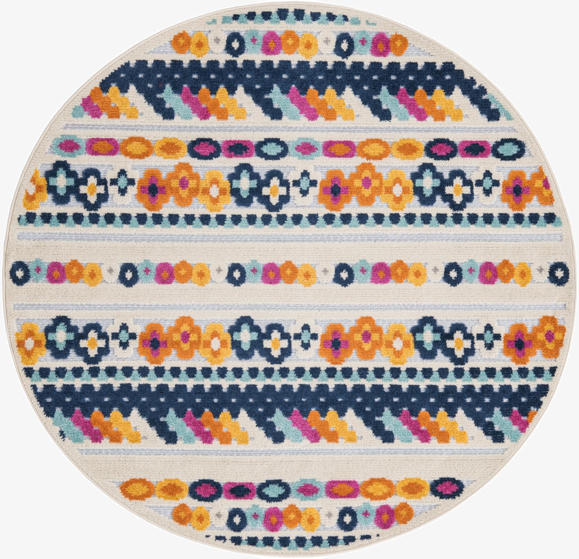 5' 3 x 5' 3  Washable Aruba Indoor / Outdoor Round Rug