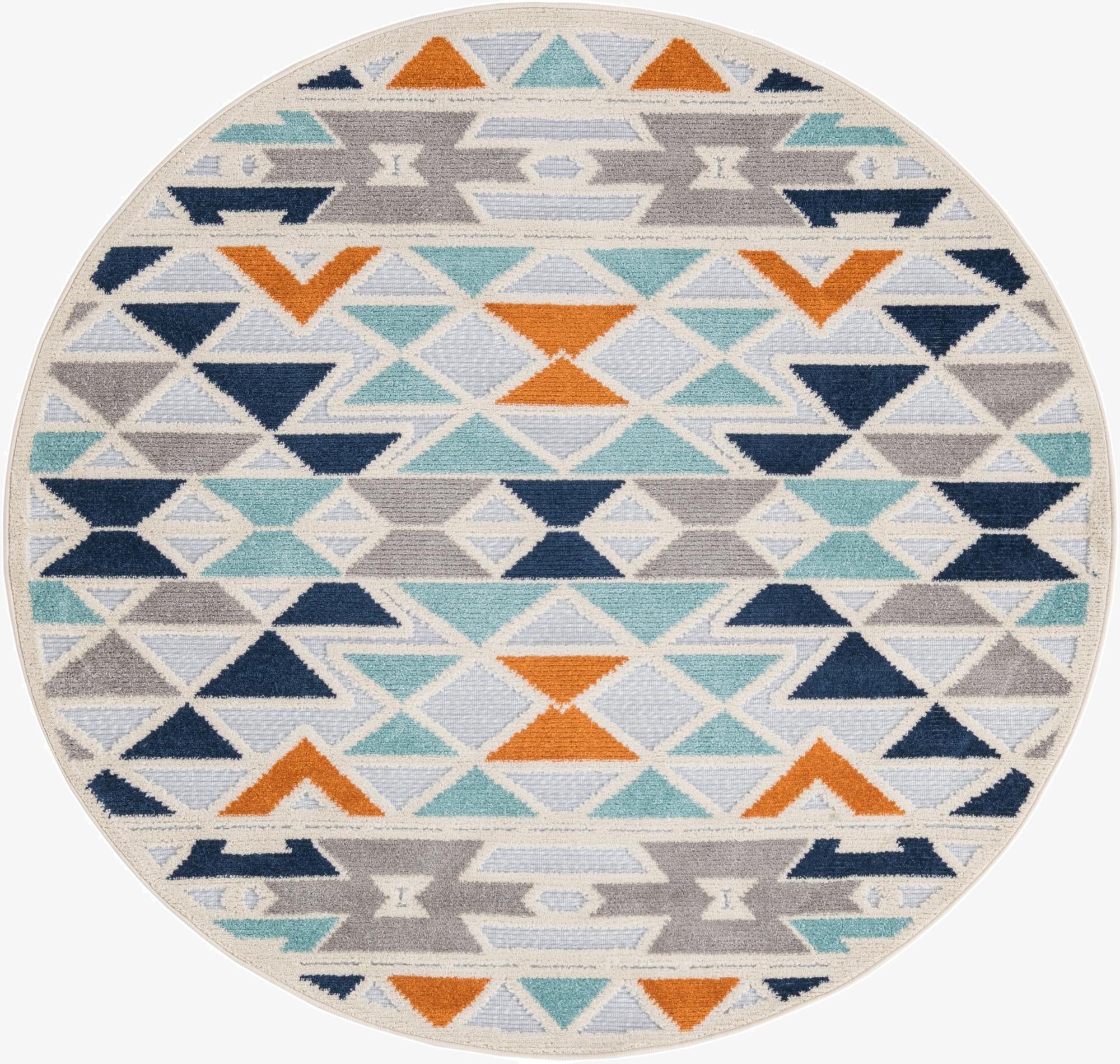 5' 3 x 5' 3  Washable Aruba Indoor / Outdoor Round Rug