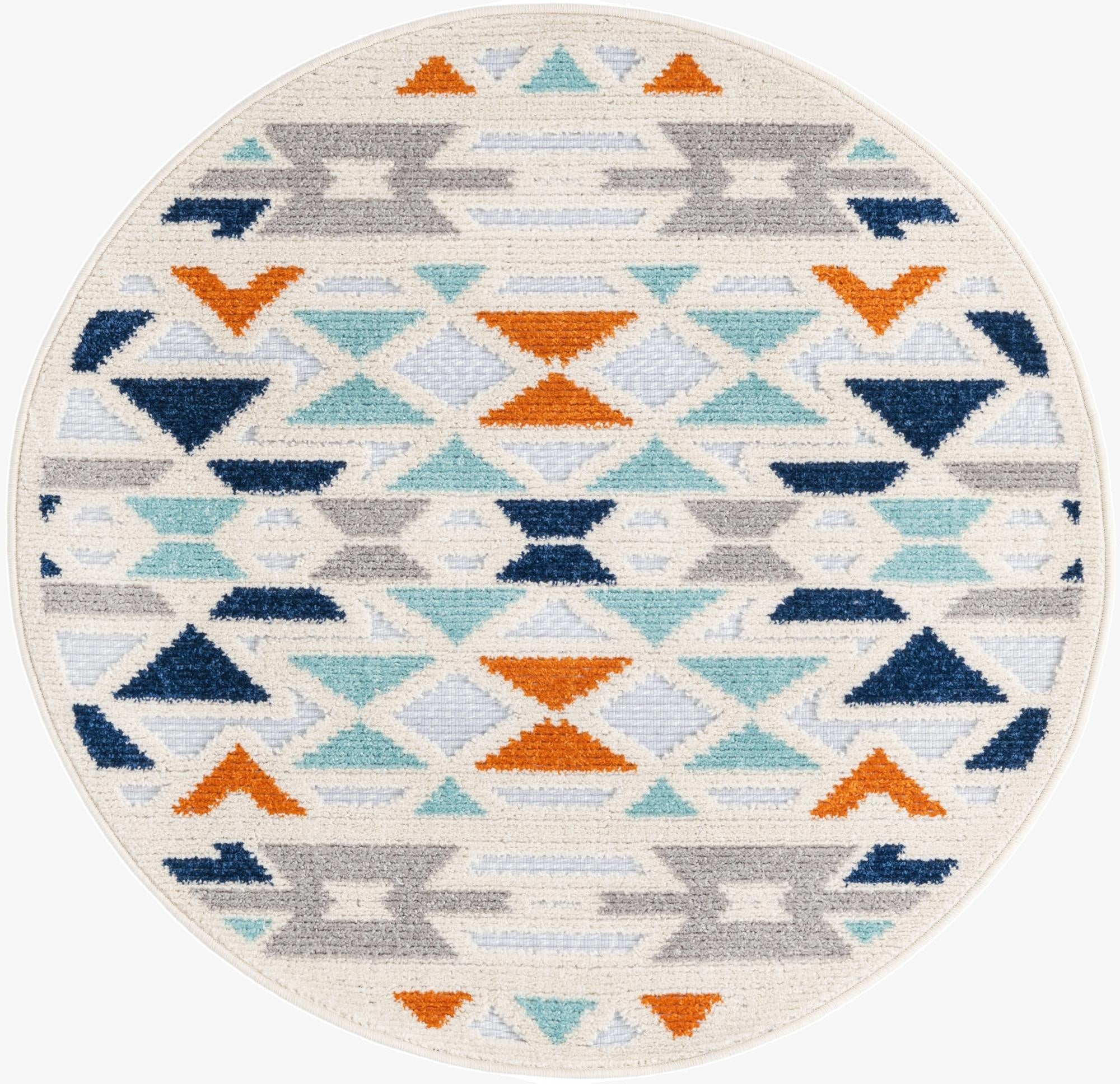 3' 3 x 3' 3  Washable Aruba Indoor / Outdoor Round Rug