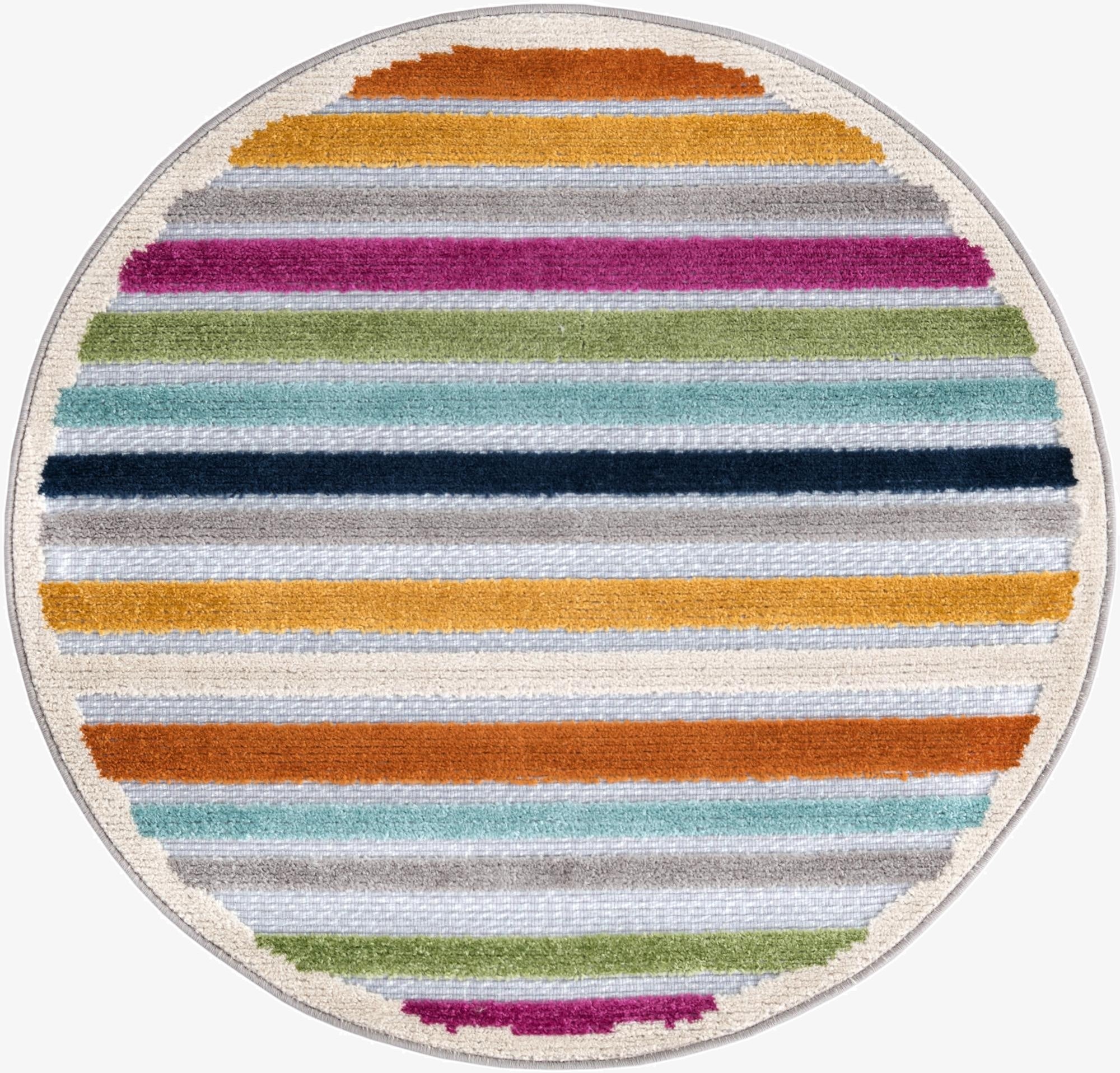 3' 3 x 3' 3  Washable Aruba Indoor / Outdoor Round Rug