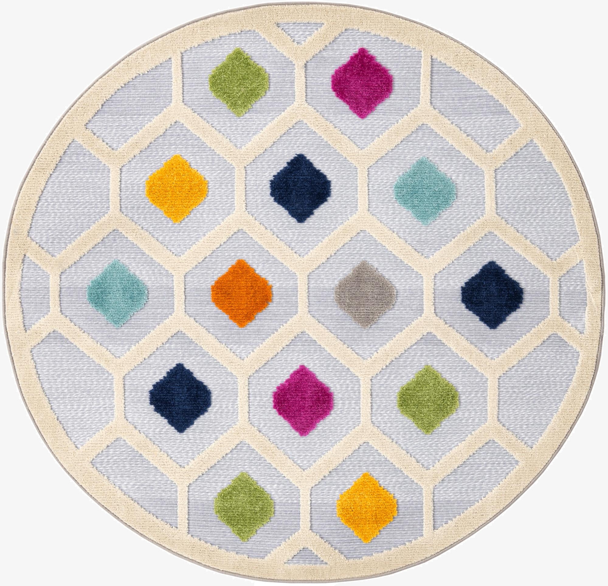 5' 3 x 5' 3  Washable Aruba Indoor / Outdoor Round Rug