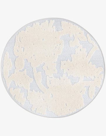 Gray Easy-Clean Aruba Indoor / Outdoor Round Rug