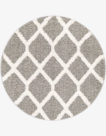 Gray Boho Round Rug