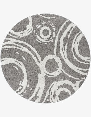 Gray Boho Round Rug