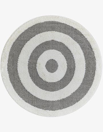 Gray Boho Round Rug