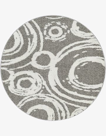 Gray Boho Round Rug