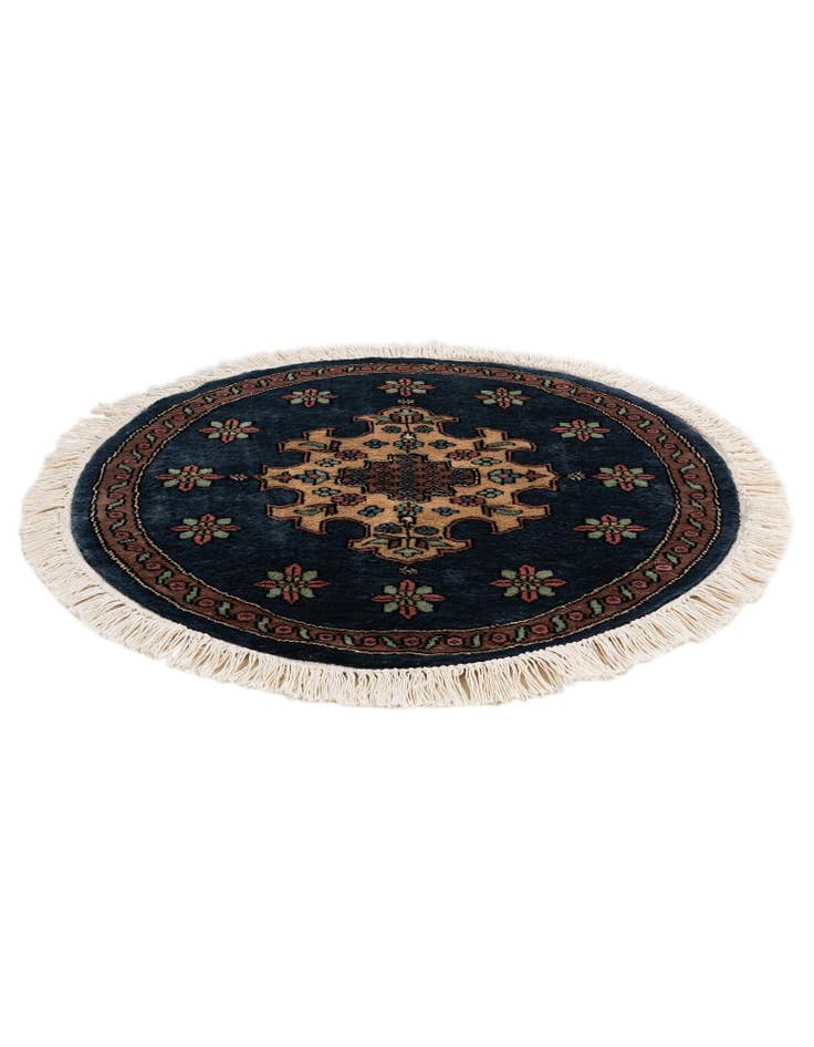 Detail image of 2' 7 x 2' 8  Hand Knotted Bokhara Oriental Round Rug