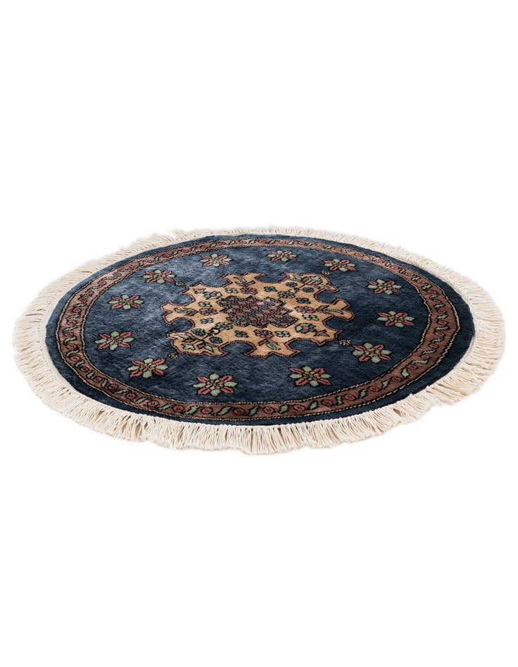 Detail image of 2' 7 x 2' 8  Hand Knotted Bokhara Oriental Round Rug