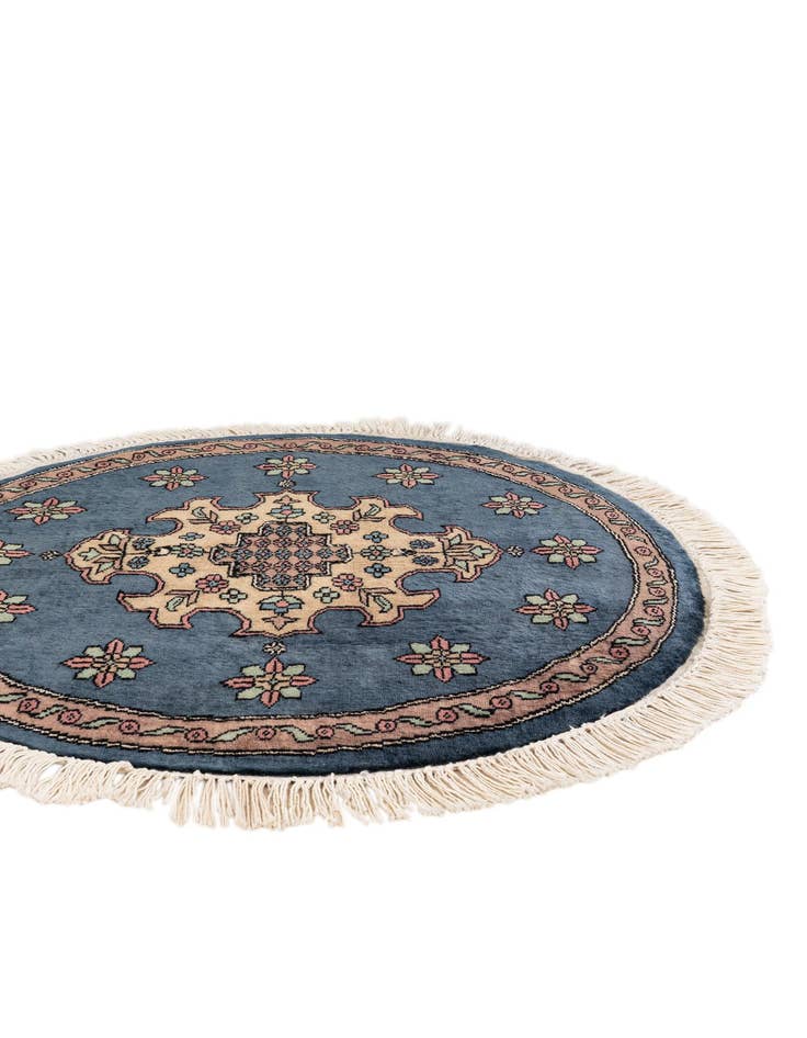 Detail image of 2' 7 x 2' 8  Hand Knotted Bokhara Oriental Round Rug