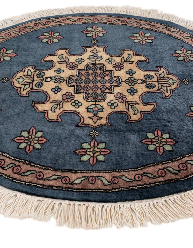 Detail image of 2' 7 x 2' 8  Hand Knotted Bokhara Oriental Round Rug