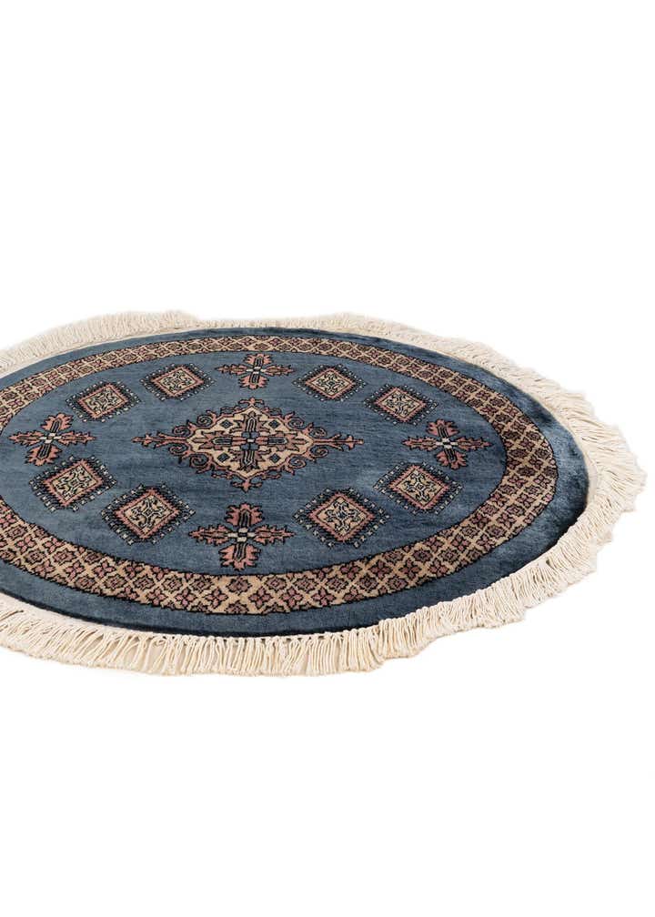 2' 6 x 2' 6 Hand Knotted Bokhara Oriental Wool Round Rug