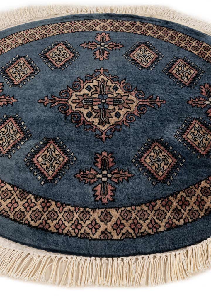 2' 6 x 2' 6 Hand Knotted Bokhara Oriental Wool Round Rug