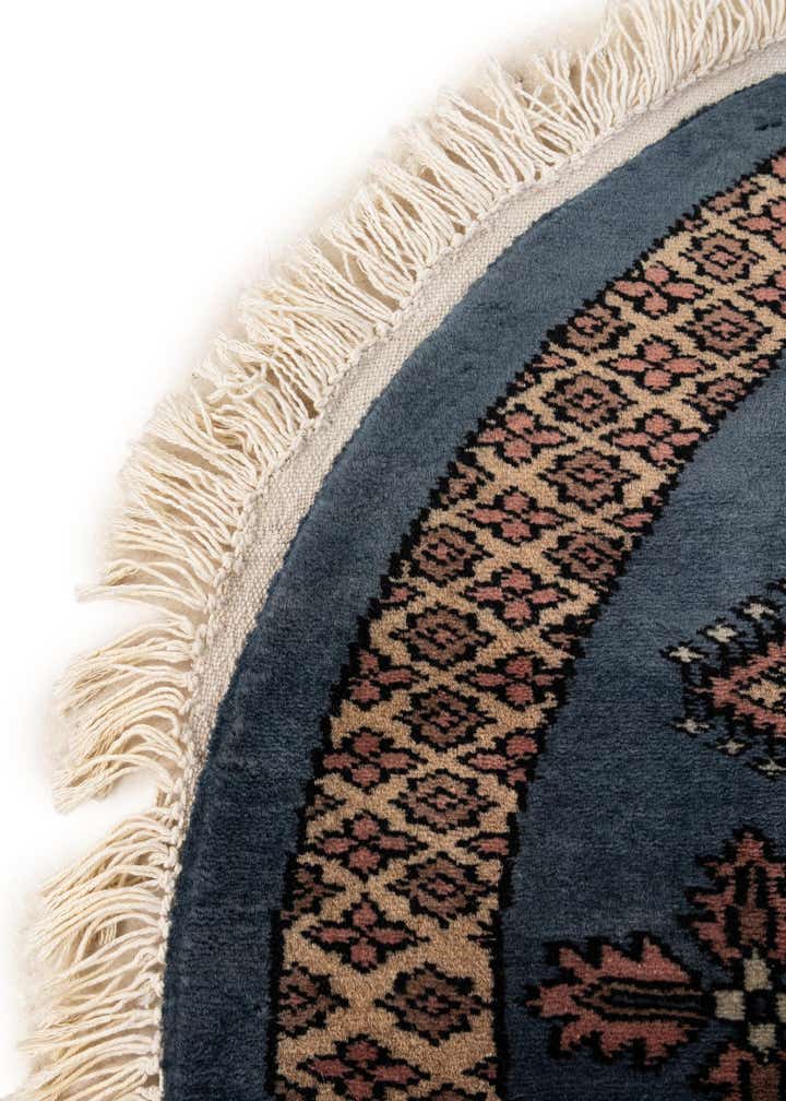 2' 6 x 2' 6 Hand Knotted Bokhara Oriental Wool Round Rug