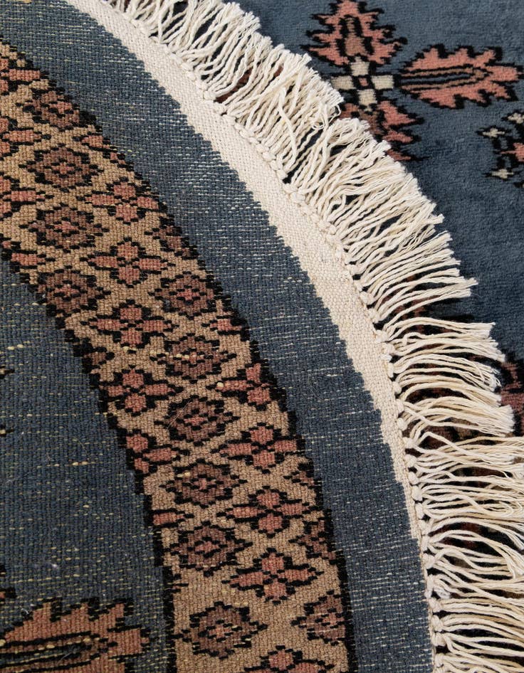 Detail image of 2' 6 x 2' 6  Hand Knotted Bokhara Oriental Wool Round Rug