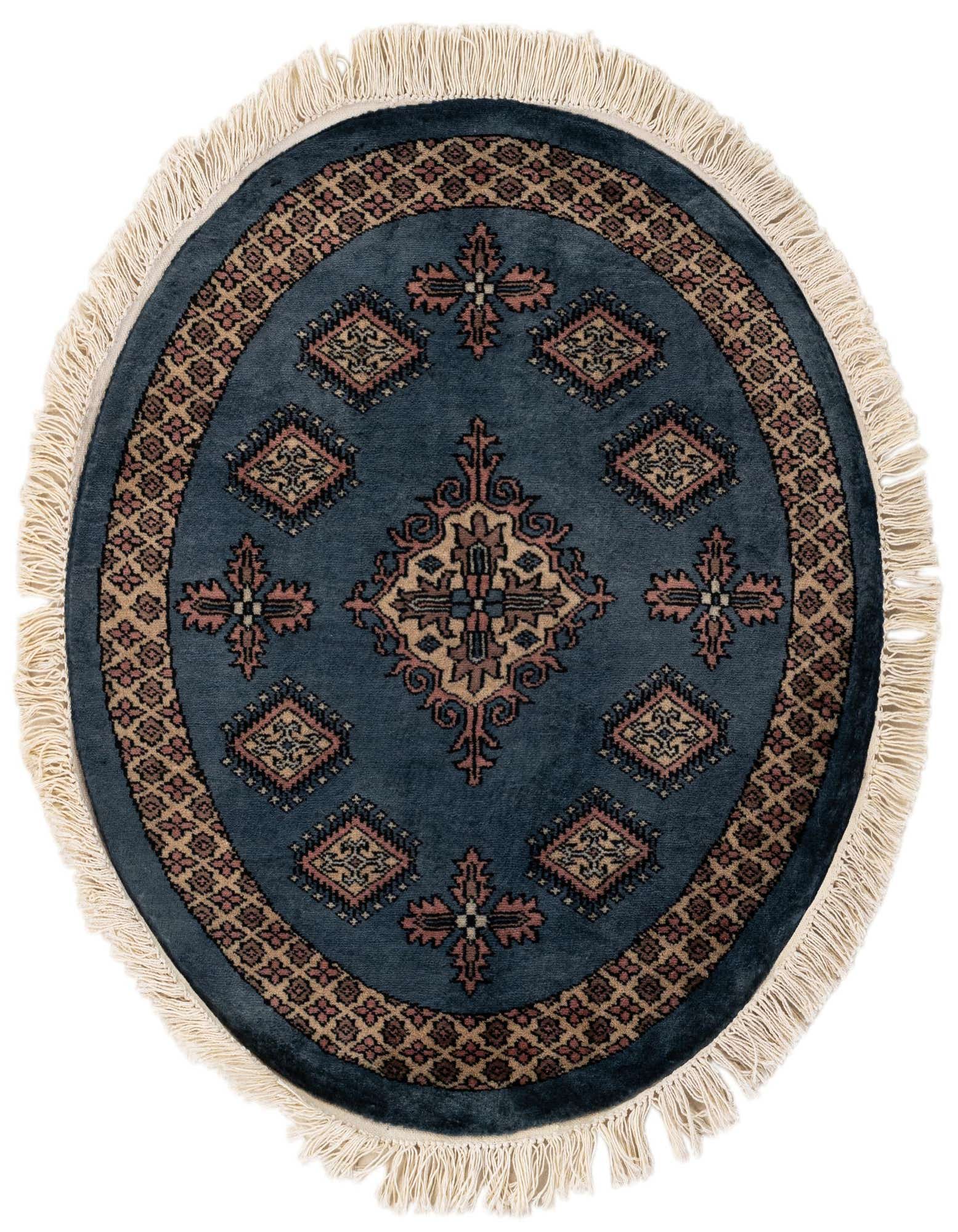 2' 6 x 2' 6 Hand Knotted Bokhara Oriental Wool Round Rug