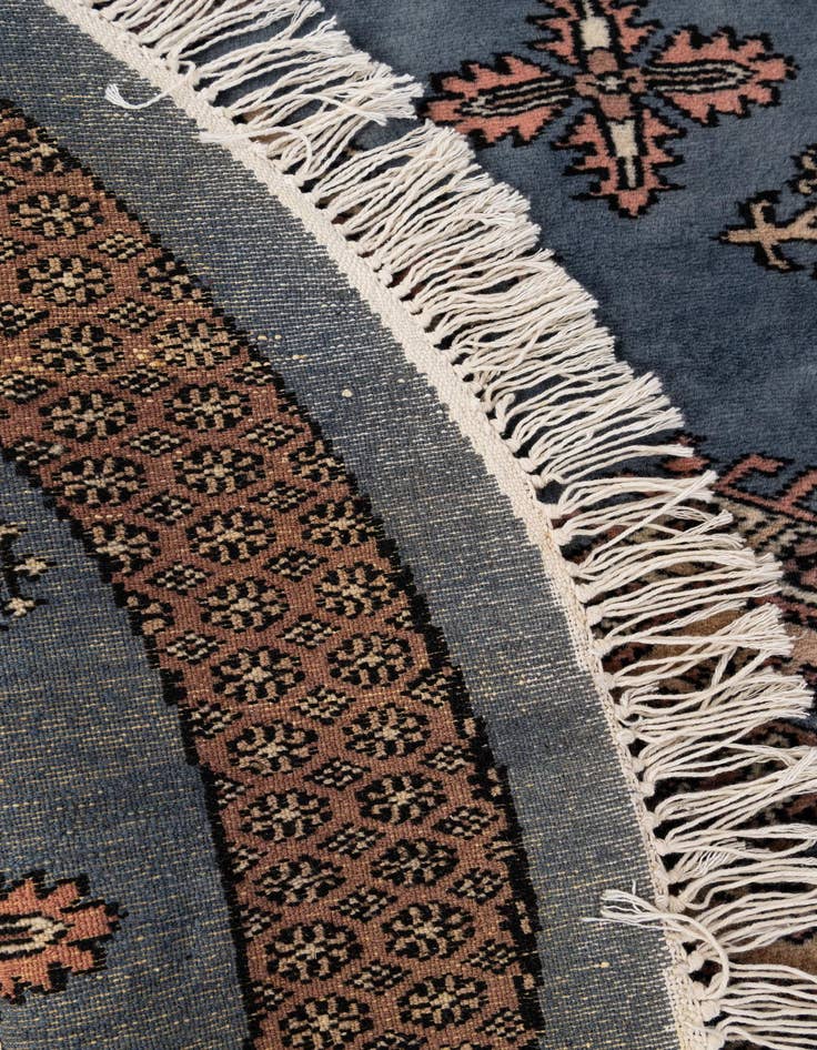 Detail image of 3' 1 x 3' 1  Hand Knotted Bokhara Oriental Wool Round Rug
