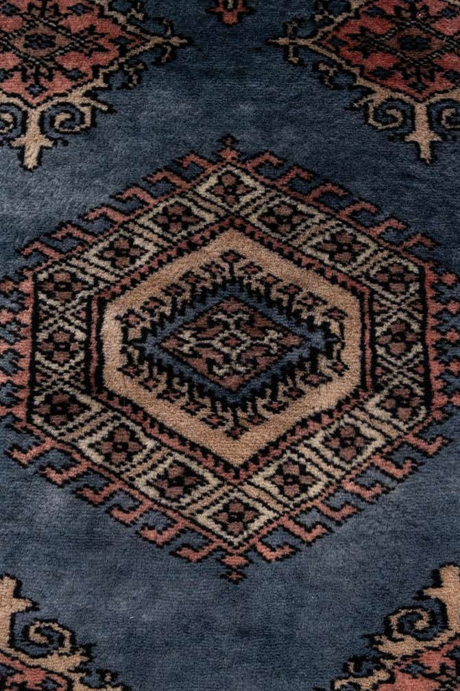 3' 1 x 3' 1 Hand Knotted Bokhara Oriental Wool Round Rug