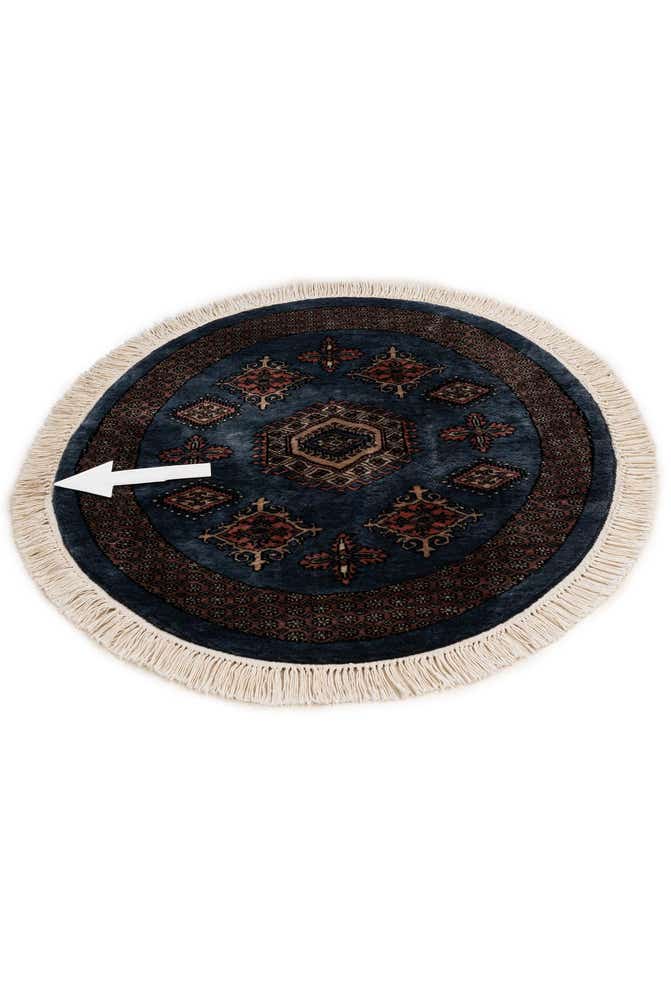 3' 1 x 3' 1 Hand Knotted Bokhara Oriental Wool Round Rug