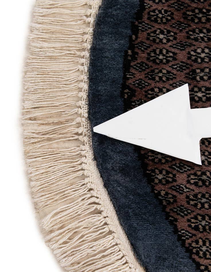 Detail image of 3' 1 x 3' 1  Hand Knotted Bokhara Oriental Wool Round Rug