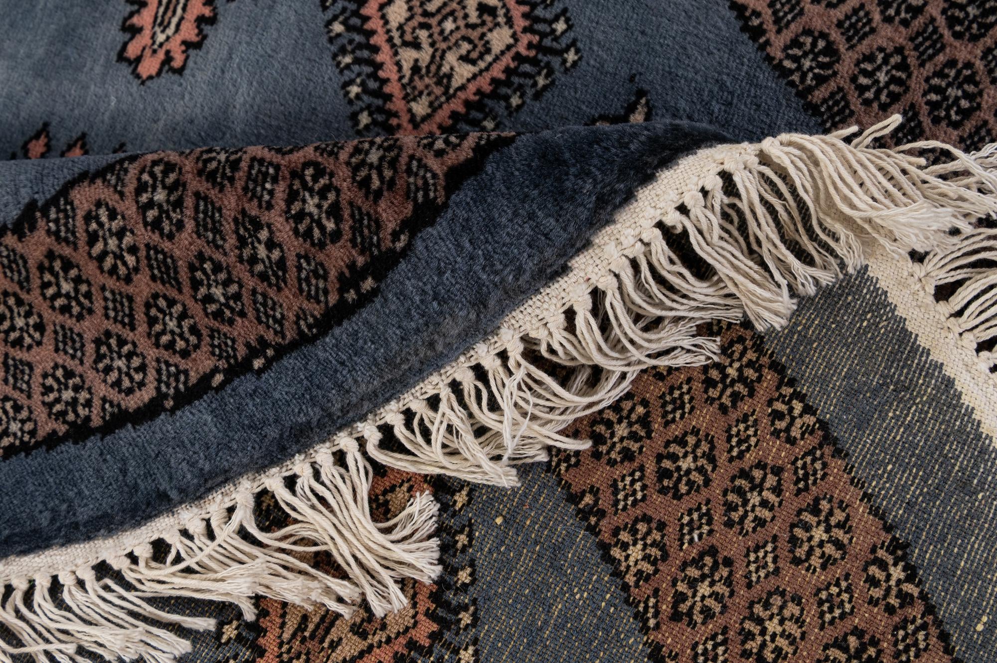 3' 1 x 3' 1 Hand Knotted Bokhara Oriental Wool Round Rug
