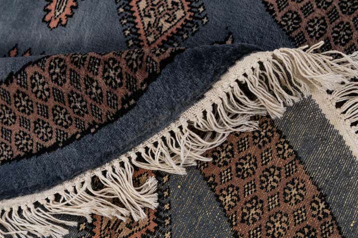 3' 1 x 3' 1 Hand Knotted Bokhara Oriental Wool Round Rug