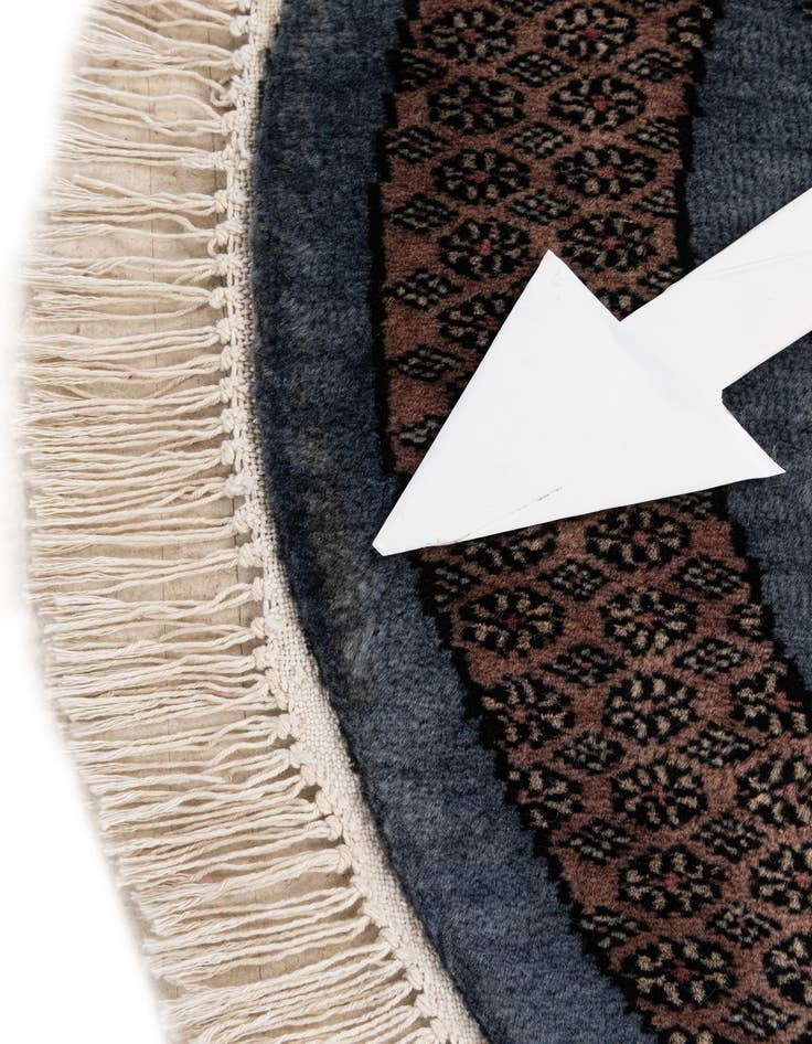 Detail image of 3' x 3'  Hand Knotted Bokhara Oriental Wool Round Rug