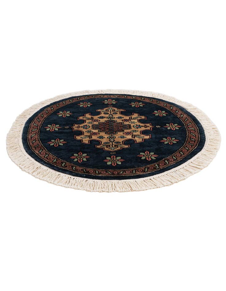 Detail image of 2' 8 x 2' 8  Hand Knotted Bokhara Oriental Round Rug