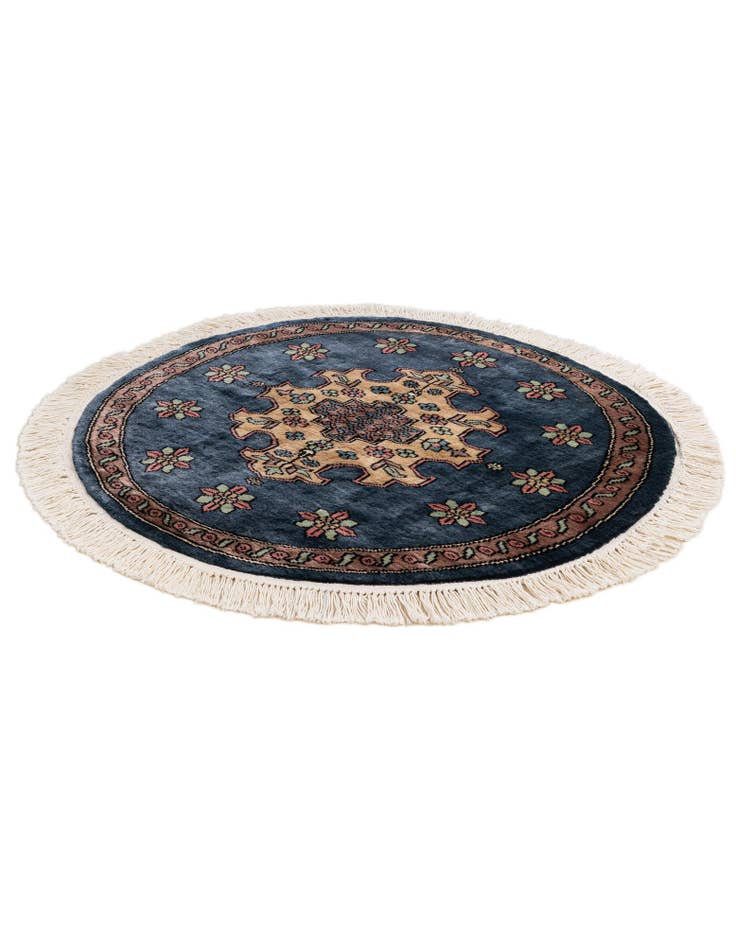 Detail image of 2' 8 x 2' 8  Hand Knotted Bokhara Oriental Round Rug