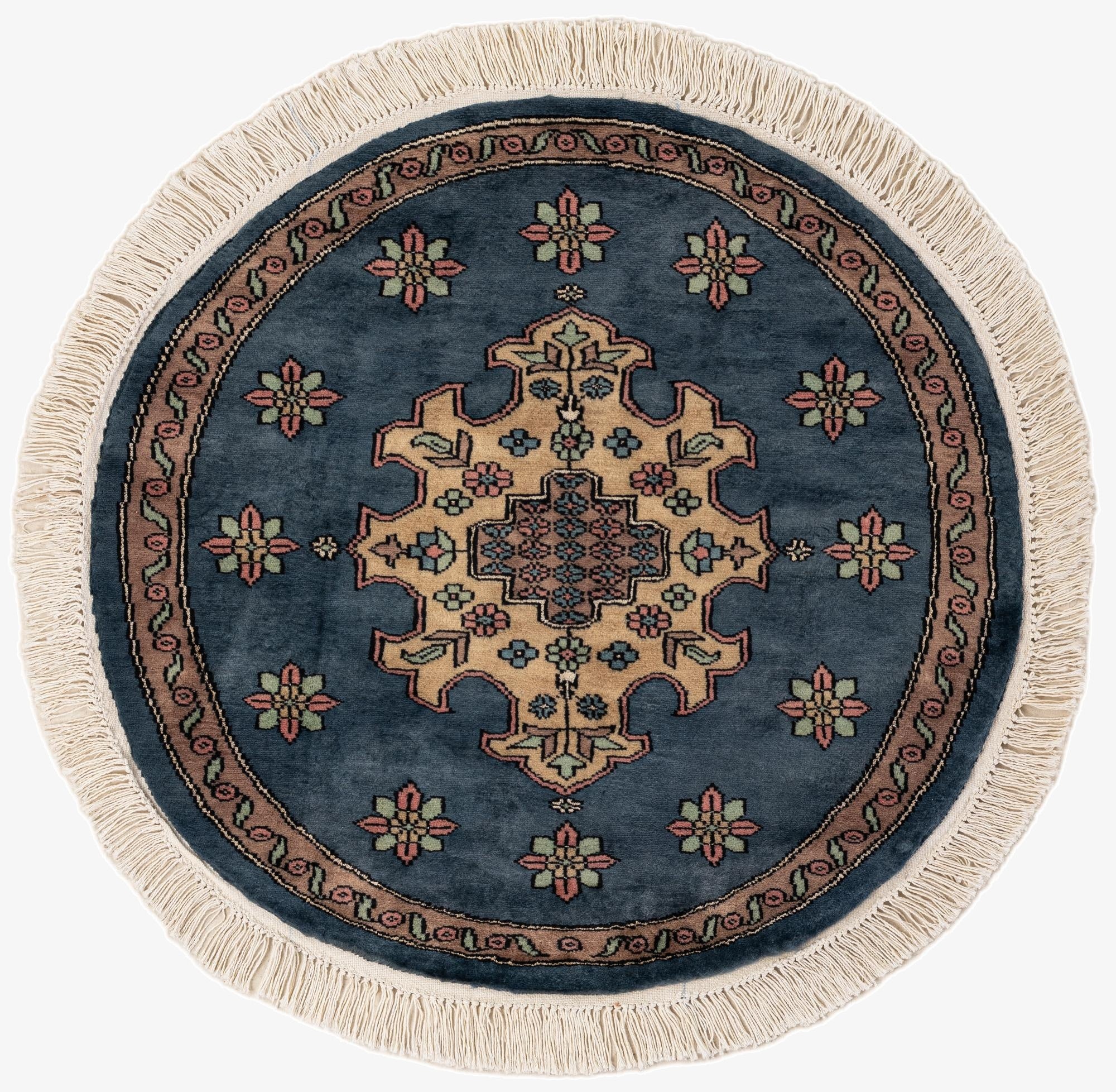 2' 8 x 2' 8  Hand Knotted Bokhara Oriental Round Rug
