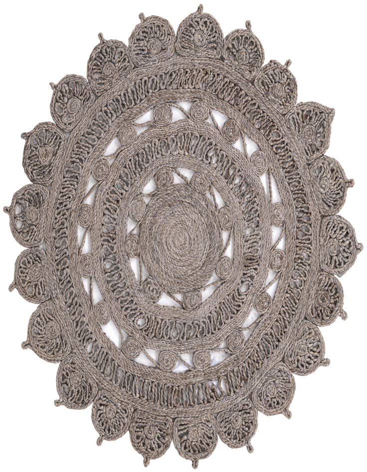 Detail image of 4' 1 x 4' 1  Hand Braided Jute Round Rug