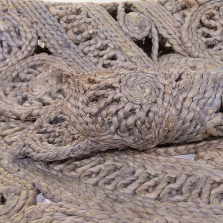 Custom Gray Braided Jute Round Rug
