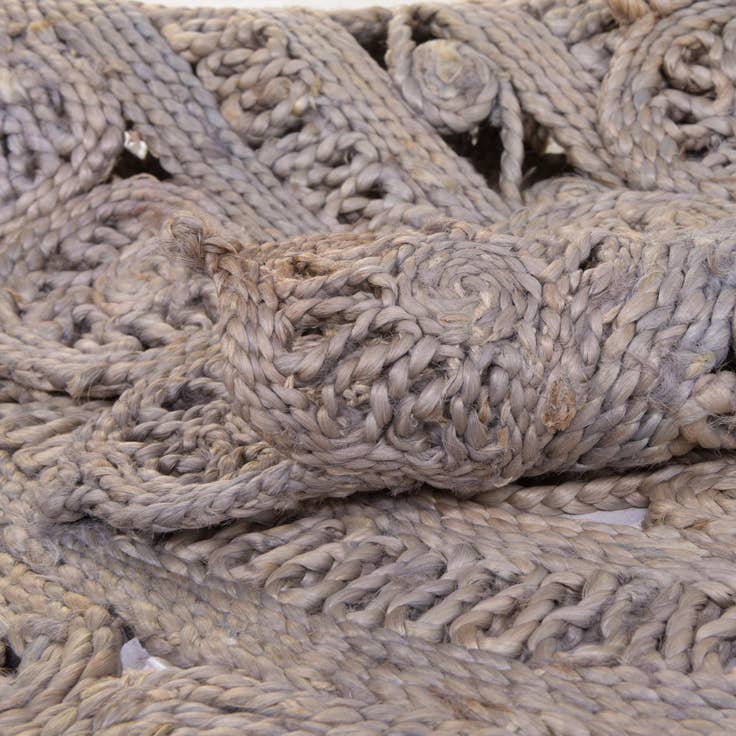 Detail image of Custom Gray Braided Jute Round Rug