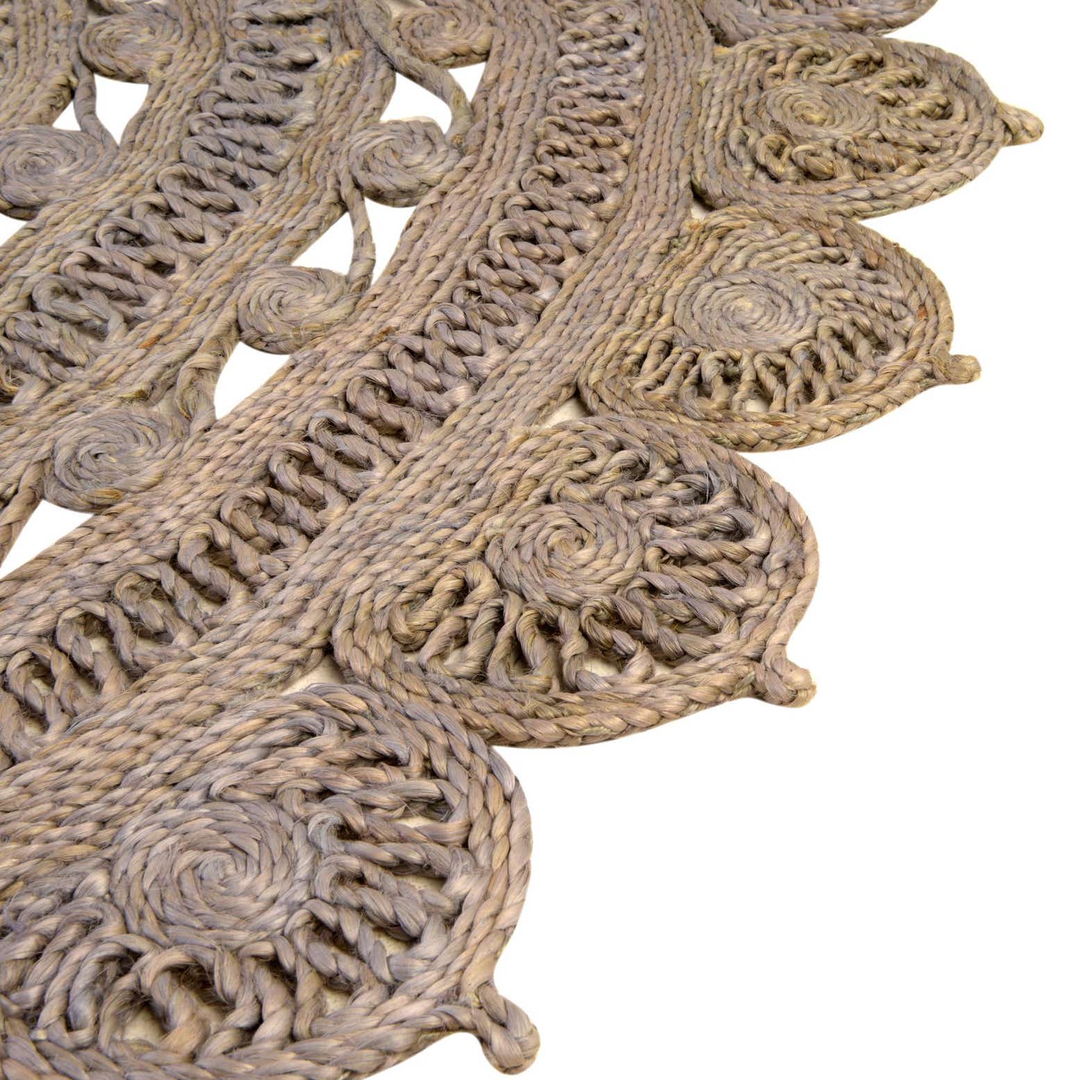 Custom Gray Braided Jute Round Rug