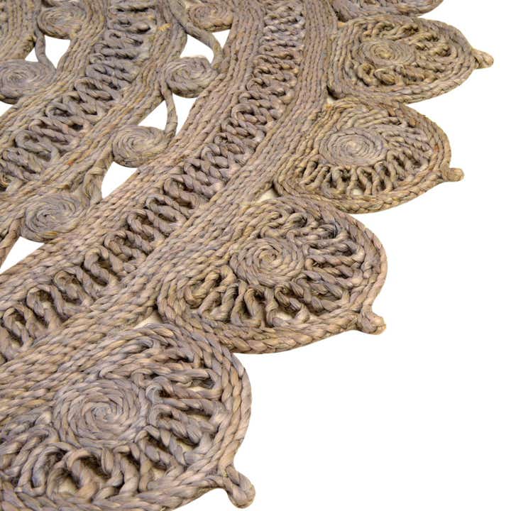 Custom Gray Braided Jute Round Rug