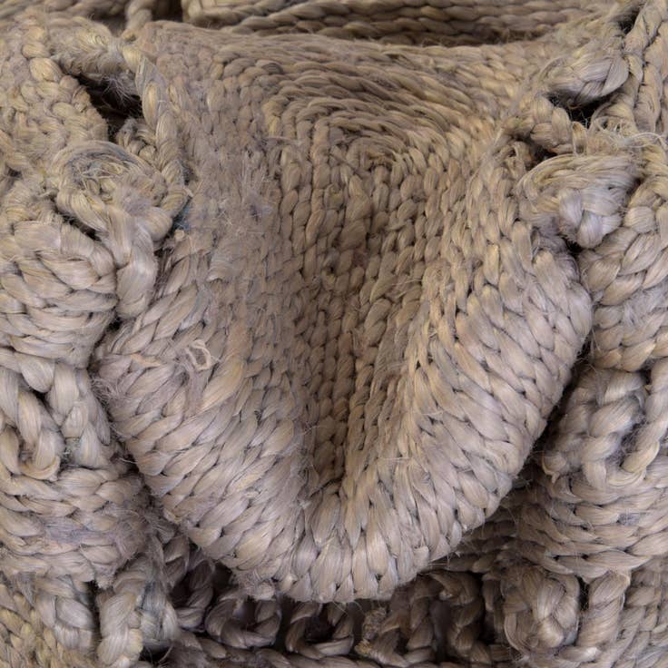 Detail image of Custom Gray Braided Jute Round Rug