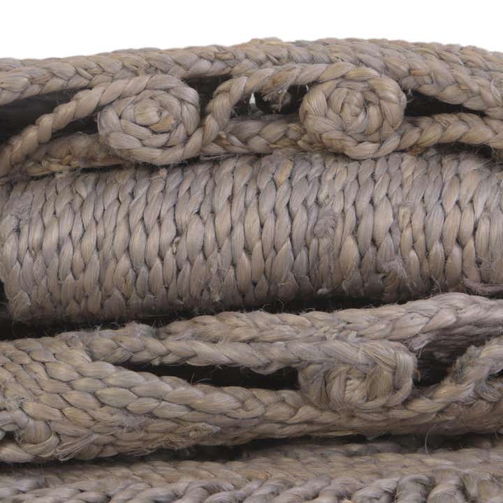 Custom Gray Braided Jute Round Rug